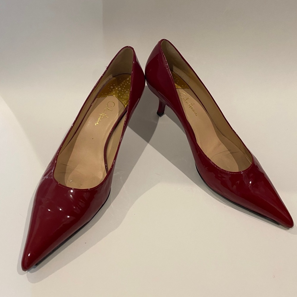 Cole haan red pumps 81/2B nike air patent leather
